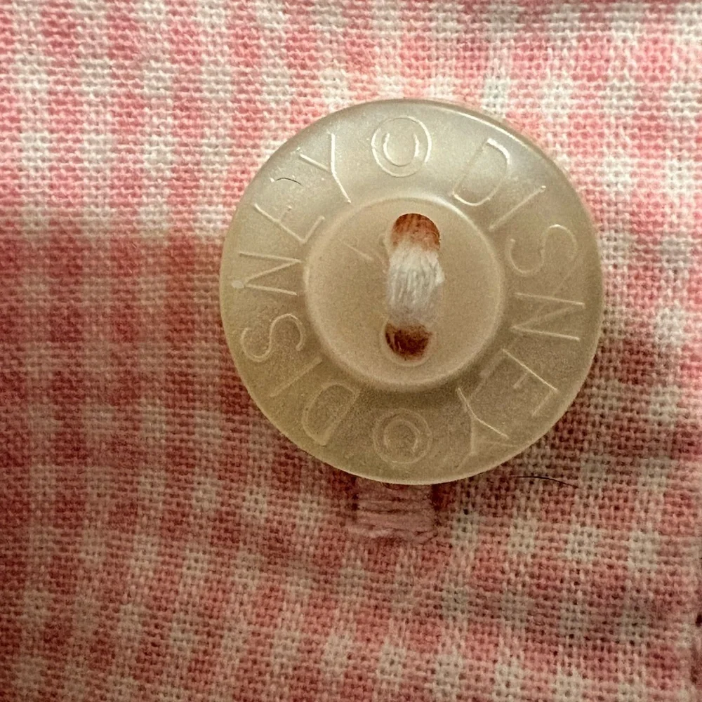Disneyland Resort Pink White Gingham Eeyore Long Sleeve Button Sleep Shirt. XL - Picture 9 of 15